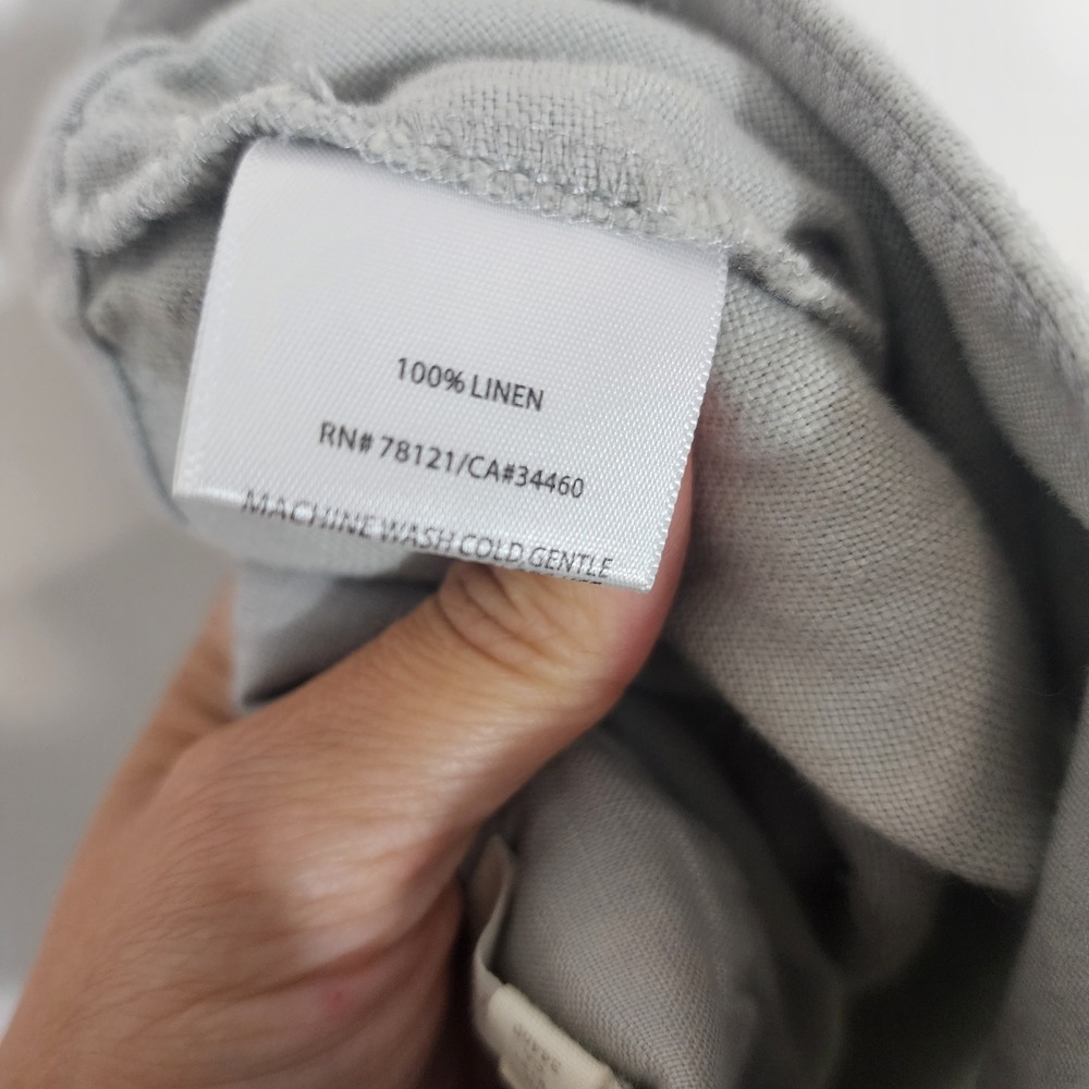 Eileen Fisher Linen Pants Women 8 Gray Wide Leg Minimalist Casual coastal - Picture 7 of 11